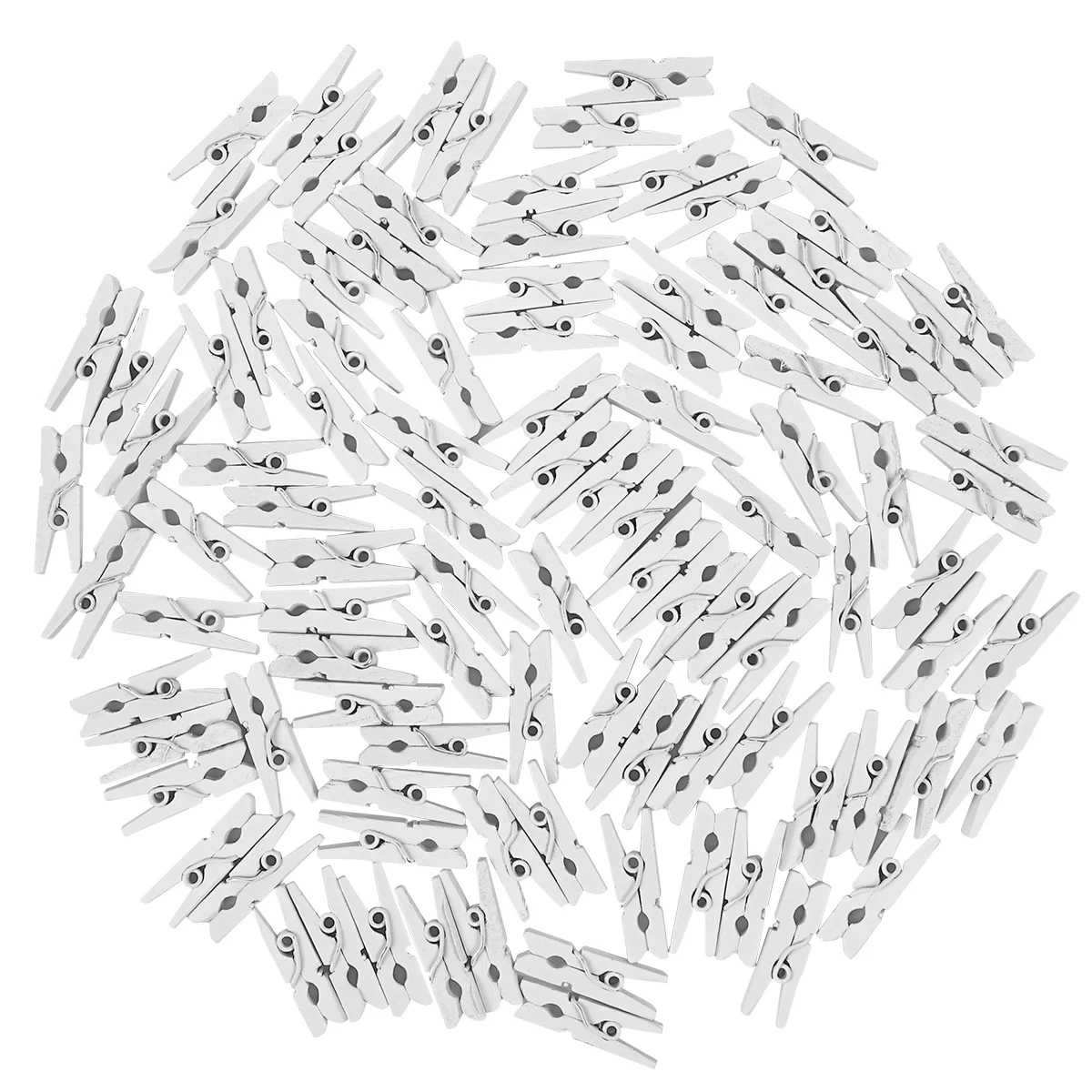 

VORCOOL 100pcs White Mini 2.5cm Wooden Utility Versatile Paper Clips Clothespin Clips Picture Photo Clips Cable Clips Pictures