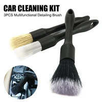 3pcs car cleaning brush set wheel brush soft bristles gap cleaning brush auto detailing brush car interior cleaner accessories