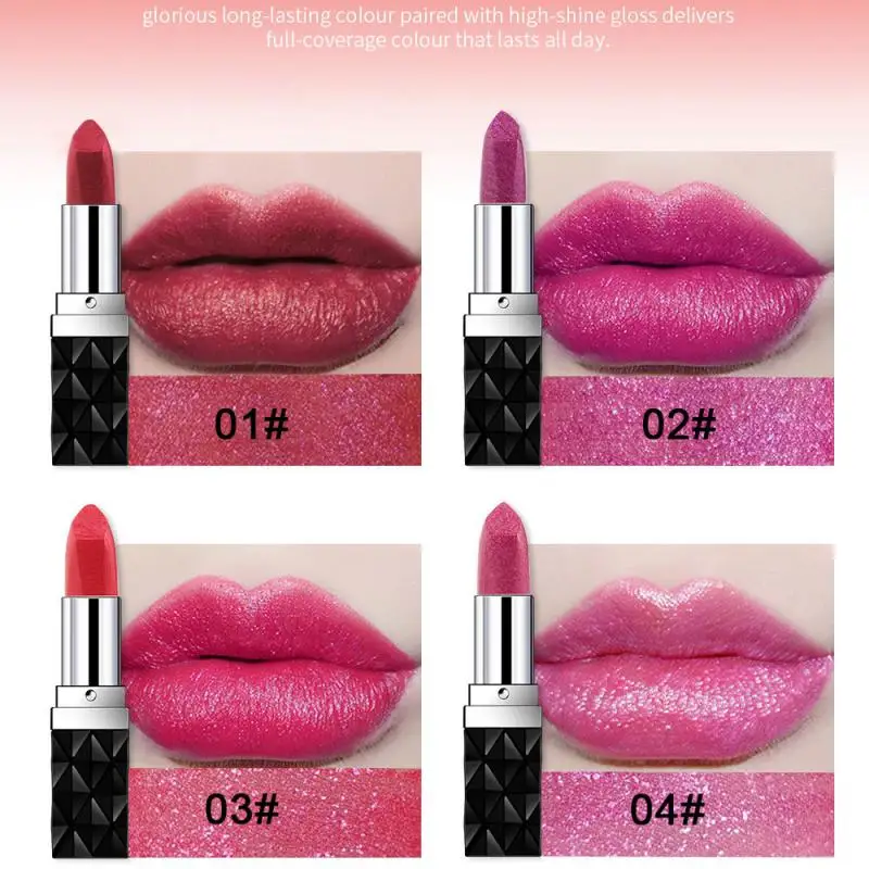 

New Matte & Glitter Lipstick Women Lip Luxury Makeup Cosmetic Lip Gloss Easy To Wear Waterproof Long-Lasting Lipstick Maquillaje