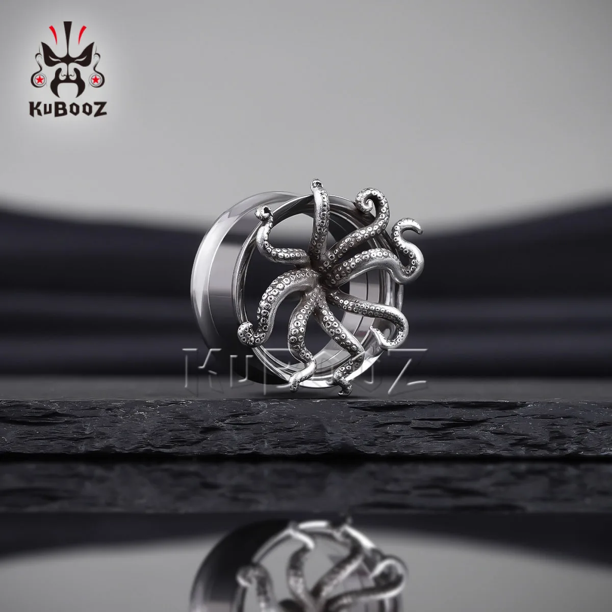 Фото KUBOOZ щупальца осьминога, расширители для ушей, заглушки для ушных туннелей, манометры, носилки, винт, пирсинг, украшения для тела, серьги, 1 пара №4