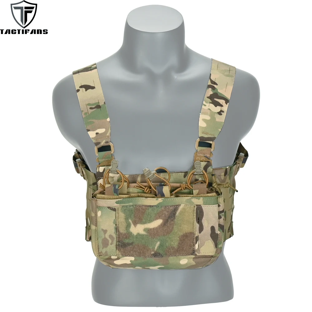 Tactical Wide Harness Chest Rig G Hook DOPE Front Flap Double Sack Fanny Pack QD UTX Buckle YKK 500D Nylon Hunting Airsoft Vest