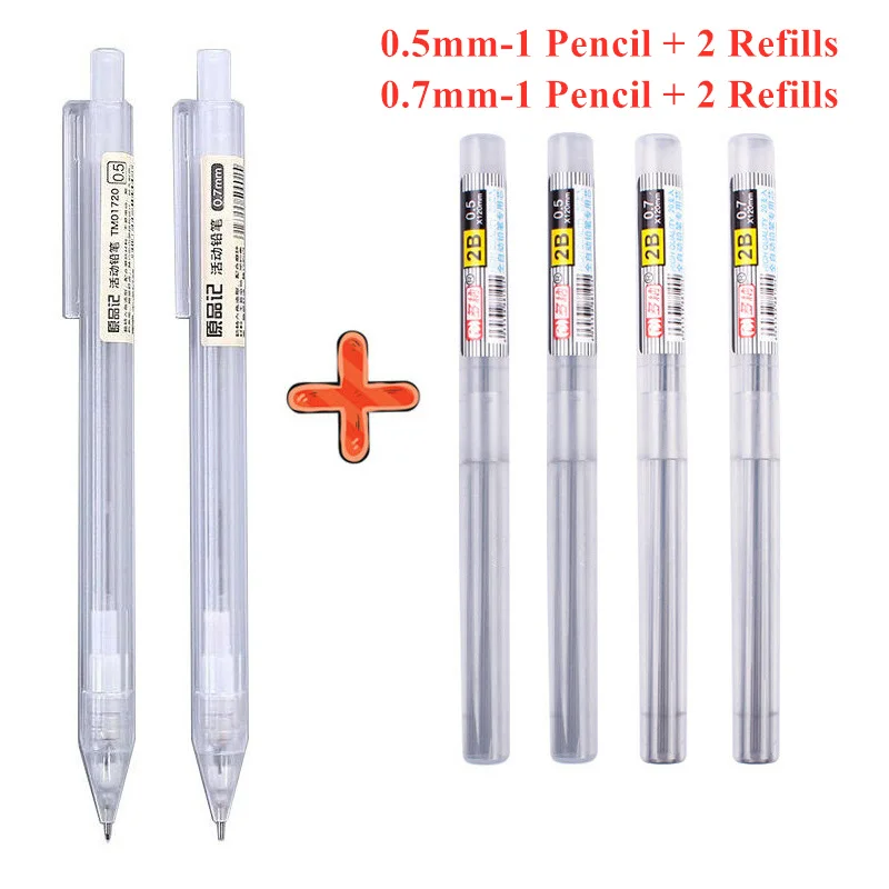 

Механические карандаши со штативом 0,5 0,7 мм, прозрачные чертежные письменные принадлежности, канцелярские принадлежности в японском стиле