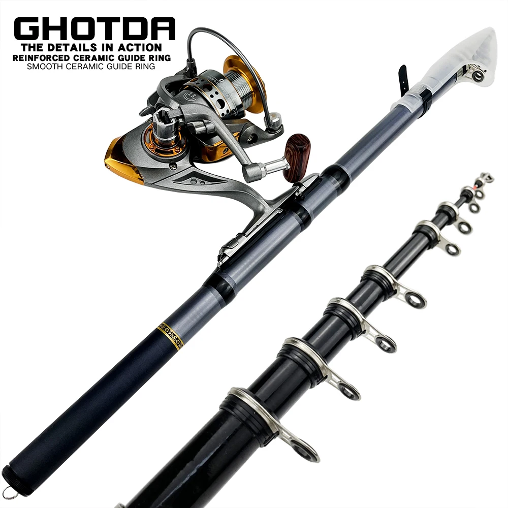 

Portable Travel Rod Combo Strong and Durable Rock Fishing Rod and Spinning Reel 1.5m 1.8m 2.1m 2.4m 2.7m 3.0m Pesca Trout Rod