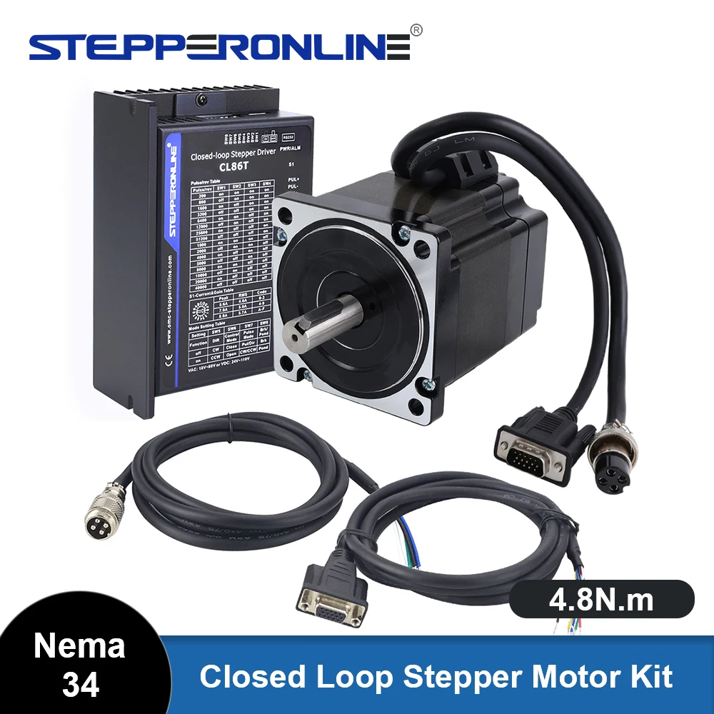 

Шаговый двигатель STEPPERONLINE 34HS31-6004D-E1000 с драйвером CL86T 4.8 Нм 6A