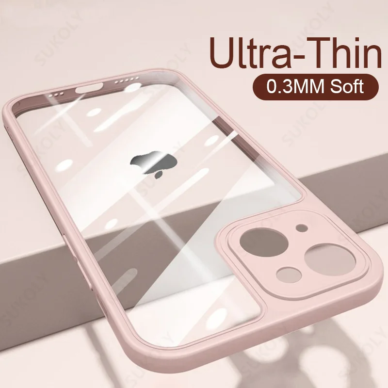 

Ультратонкий Мягкий матовый чехол 0,3 мм для iPhone 13, 12, 11 Pro Max, XR, X, XS Max, силиконовый защитный прозрачный чехол-бампер для камеры