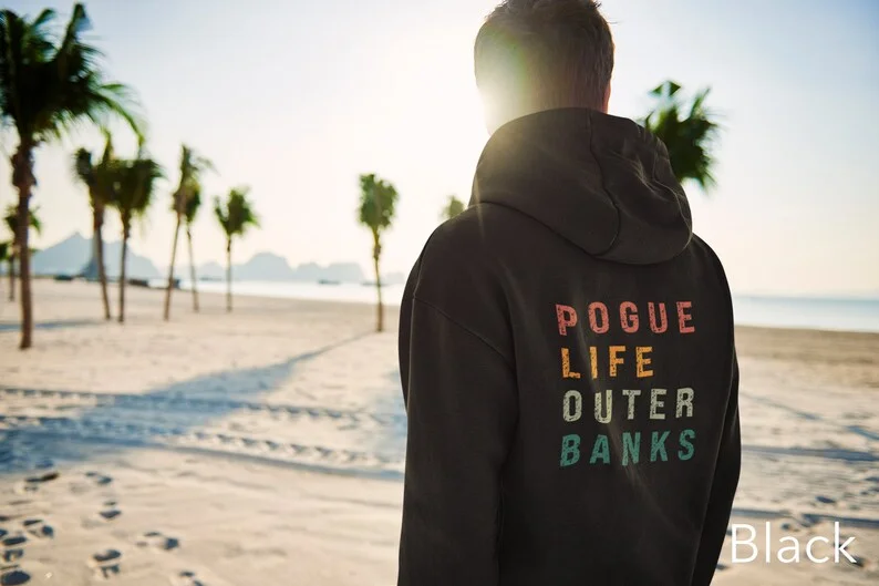 2024 Pogue Life Oversized Hooded Sweatshirt Obx North Carolina P4l Unisex Harajuku Casual Tops