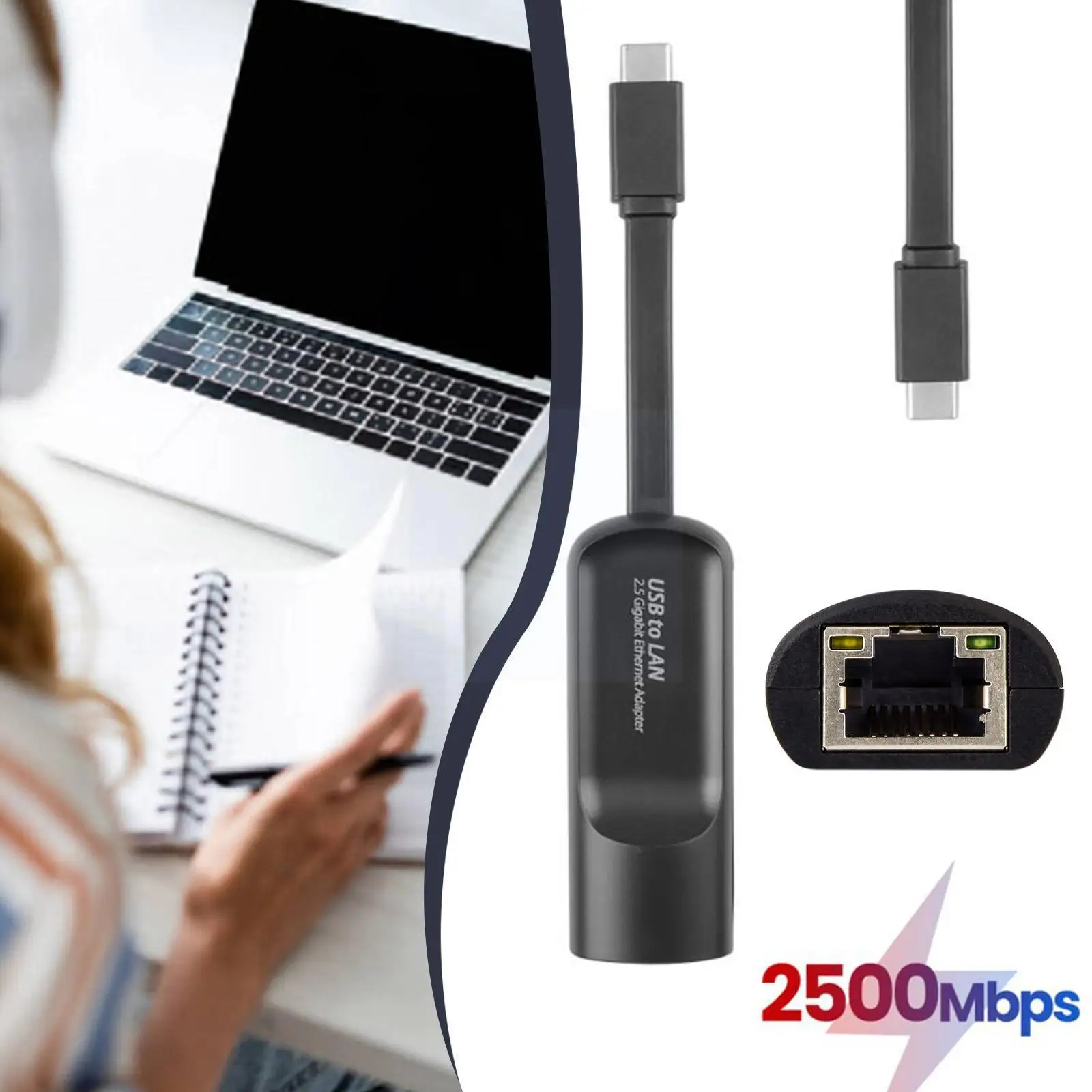 

2.5Gbps Ethernet Adapter USB C To RJ45 2.5G Wired Adapter Lan Network Hub For Windows 7/8/10 Driver