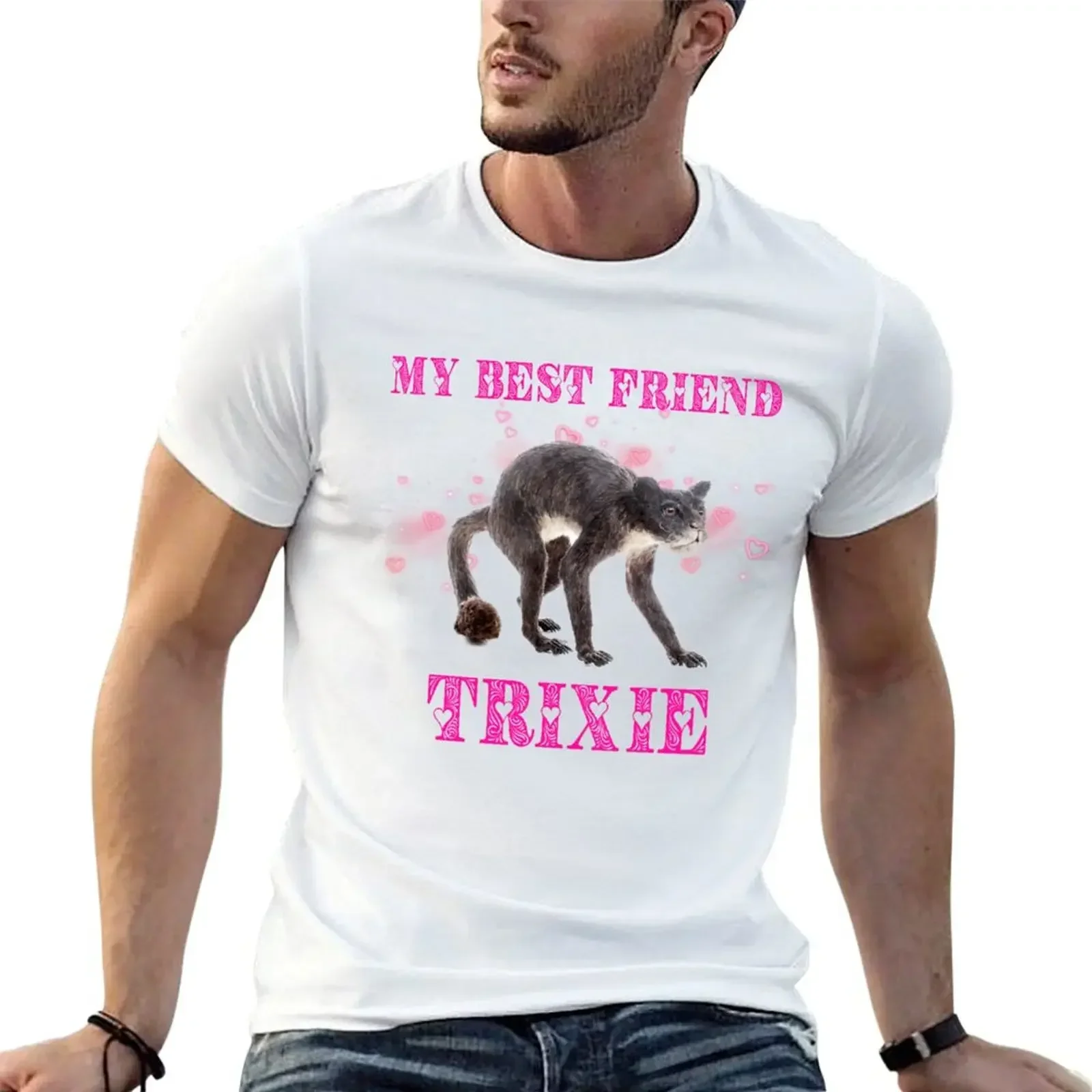 Футболка My Best Friend Trixie футболки с аниме милые топы рубашки для мужчин