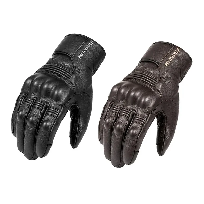 

Motorcycle Gloves Winter Waterproof Leather Gloves for Men Thermal Warm Inner Touch Screen Motorbike Bike Riding Gloves