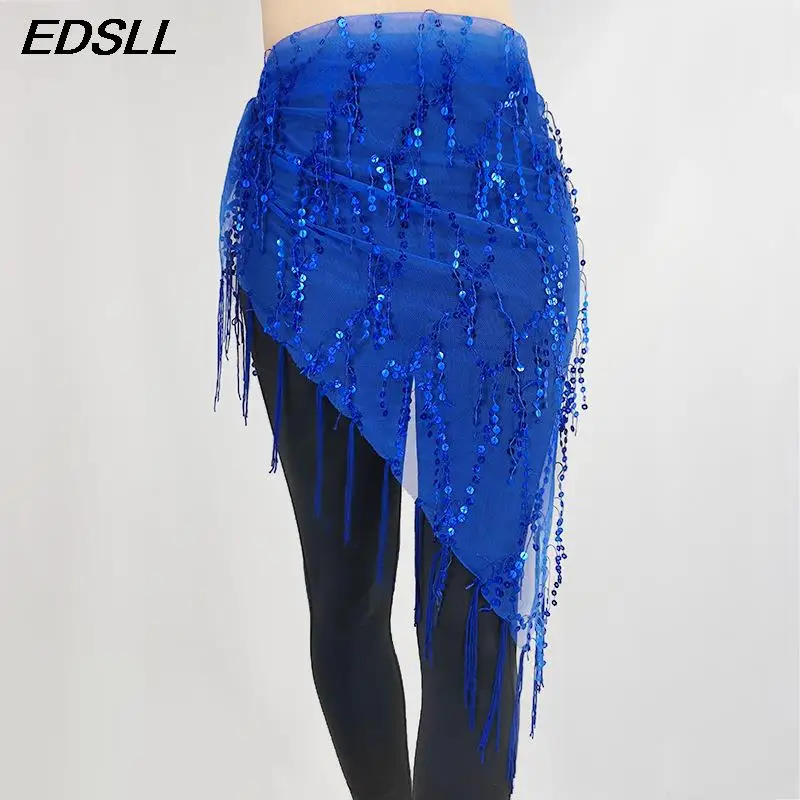 

Женский треугольный платок с кисточками для танца живота