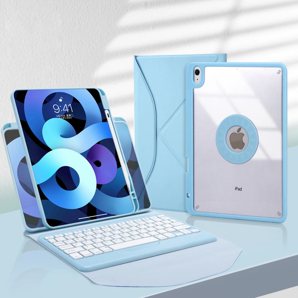 

Чехол с беспроводной клавиатурой для iPad Air 4 5-го поколения, 2022, Магнитный смарт-чехол для iPad Pro 11, 10,9, 10,2, 9, 8, 7, 2020, 2021