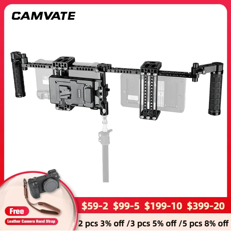 

CAMVATE 5 "и 7" каркас для монитора режиссера с резиновыми захватами и V-образным креплением, сплиттер питания для
