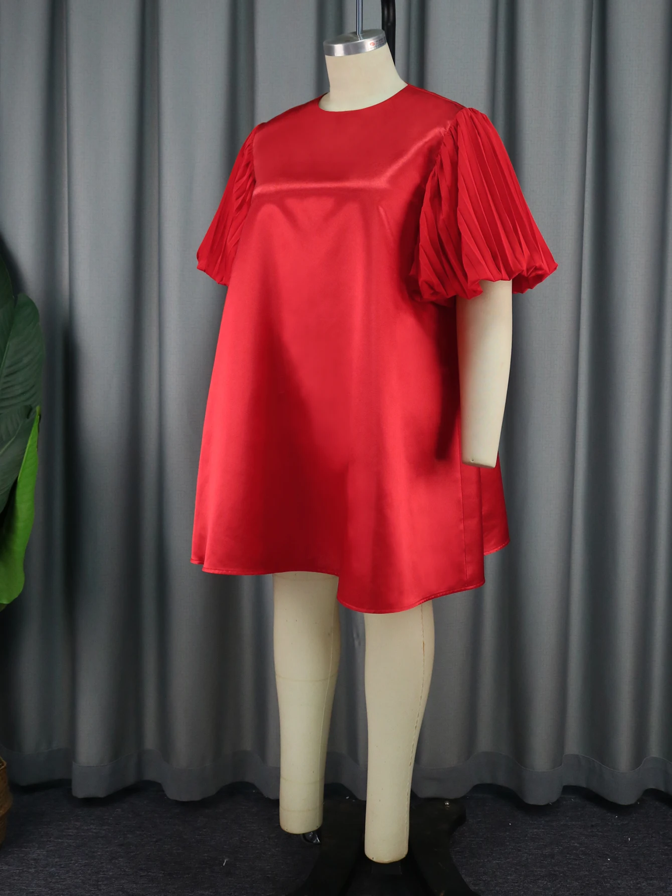 Женское Свободное платье с круглым вырезом до колена 3XL 4XL