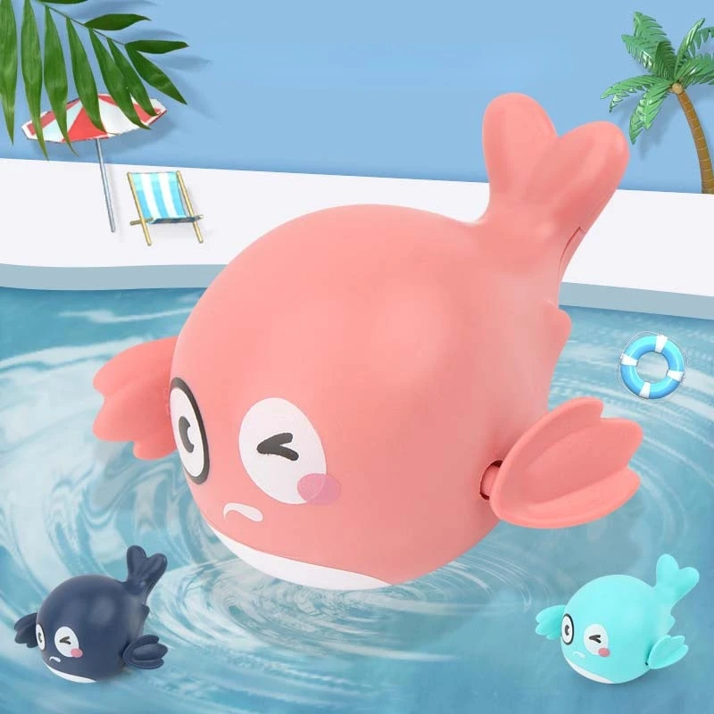 

New Summer Bathroom Bath Shower Baby Clockwork Swimming Children Play Water Cute Little Whale Bathing Bathtub Toys for Kid Gifts