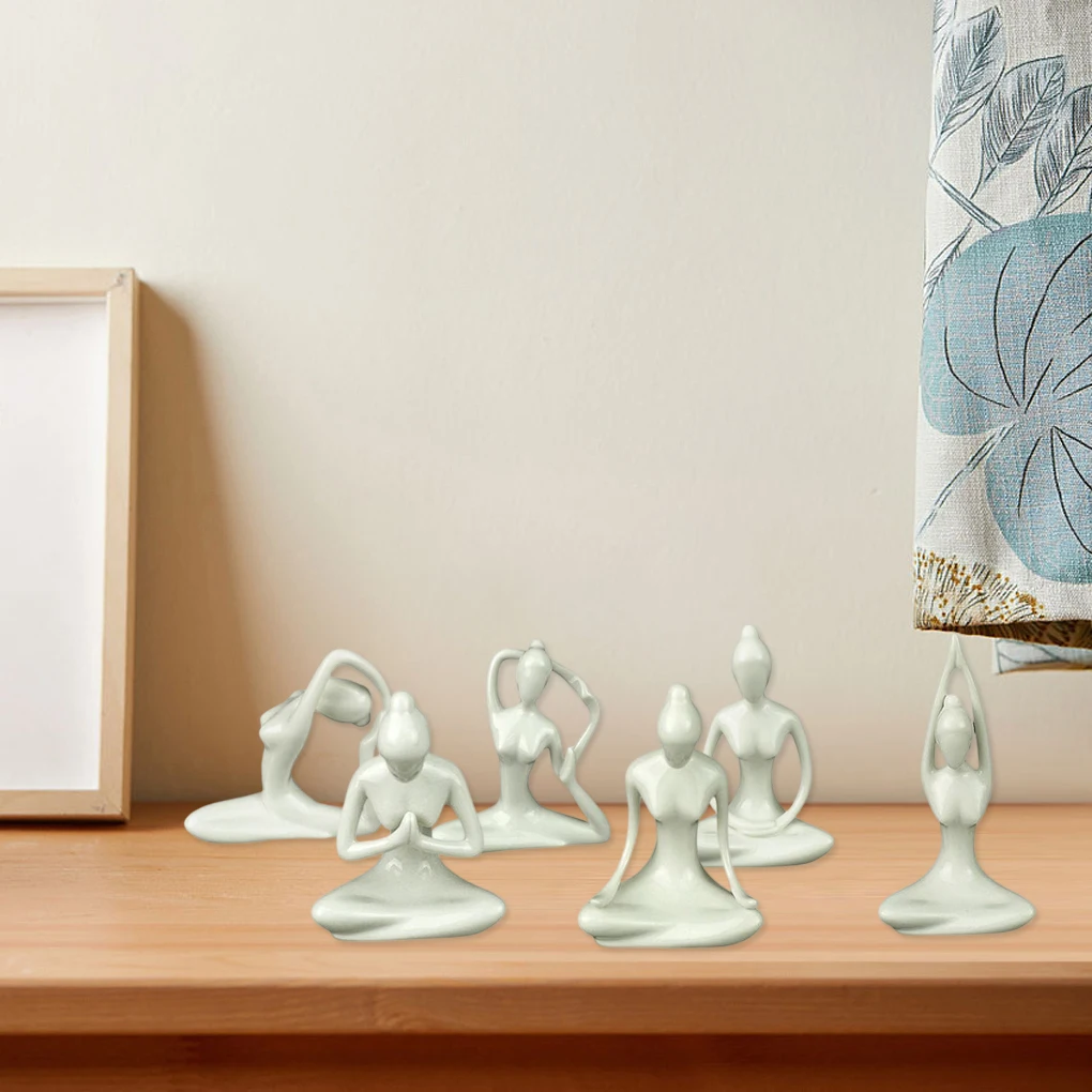 

Art Yoga Poses Figurine Figure Ornament Decorative Craft Office Cafe