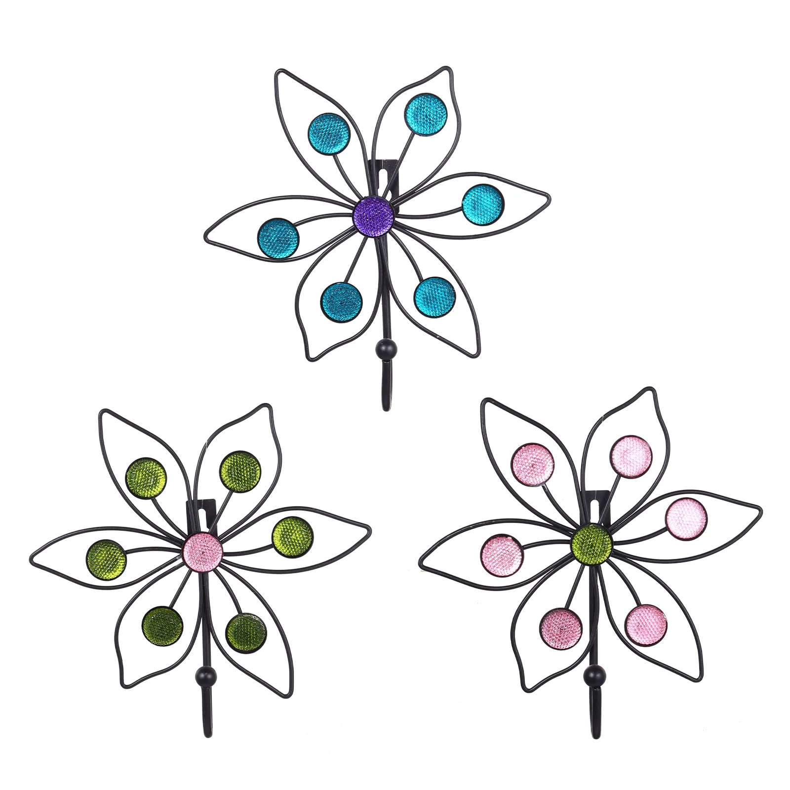 

3 шт. Крючки для пальто и шляпы в пасторальном стиле в форме цветка настенная вешалка с одним крючком для двора