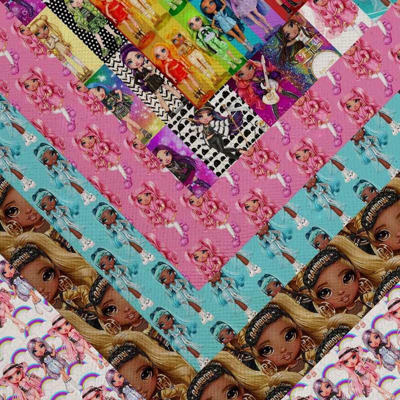 Листы A4 20*33 см из искусственной кожи с мультяшным принтом на заказ, виниловые ткани для «сделай сам», аксессуары 2758