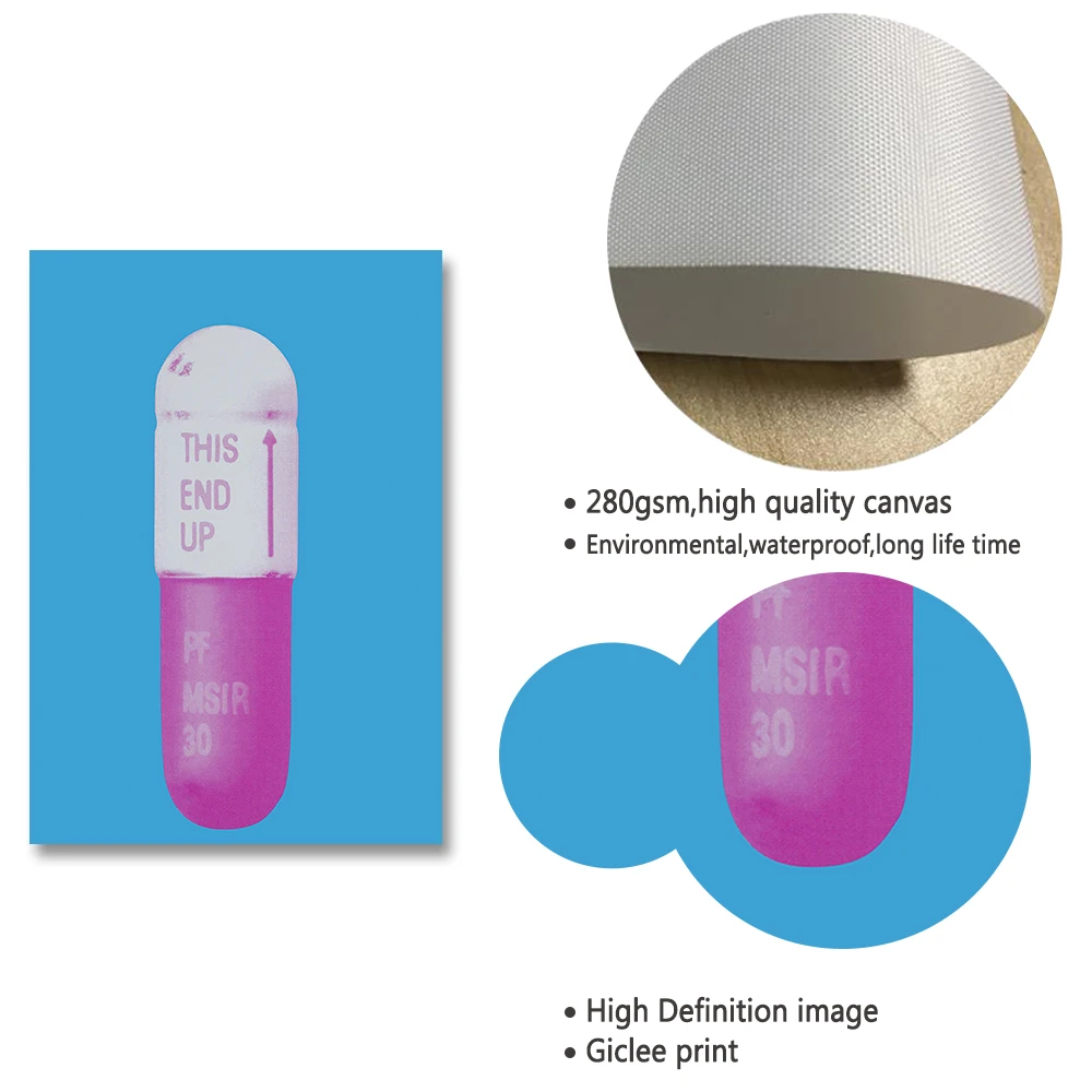 Современное Настенное Искусство Печать На Холсте Розовый Зеленый Мультяшный