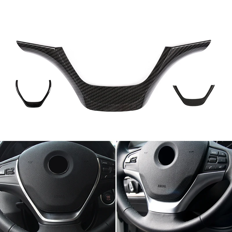 

Car Styling Carbon Fiber Texture Interior Steering Wheel Frame Cover Trim For BMW 3 Series F30 F32 F34 2013 2014 2015