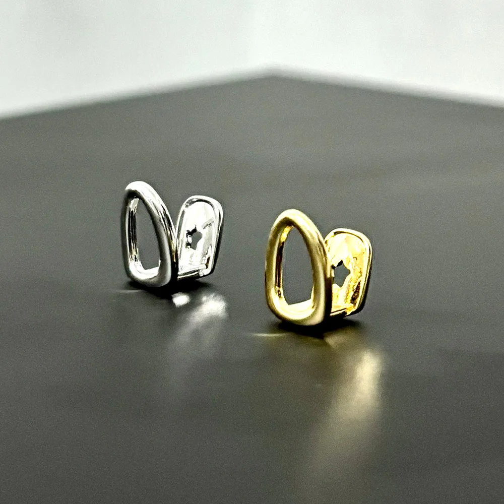 YOUNGX Y2K простые одинарные полые зубы Grillz брекеты хип-хоп глянцевые зубные шапочки