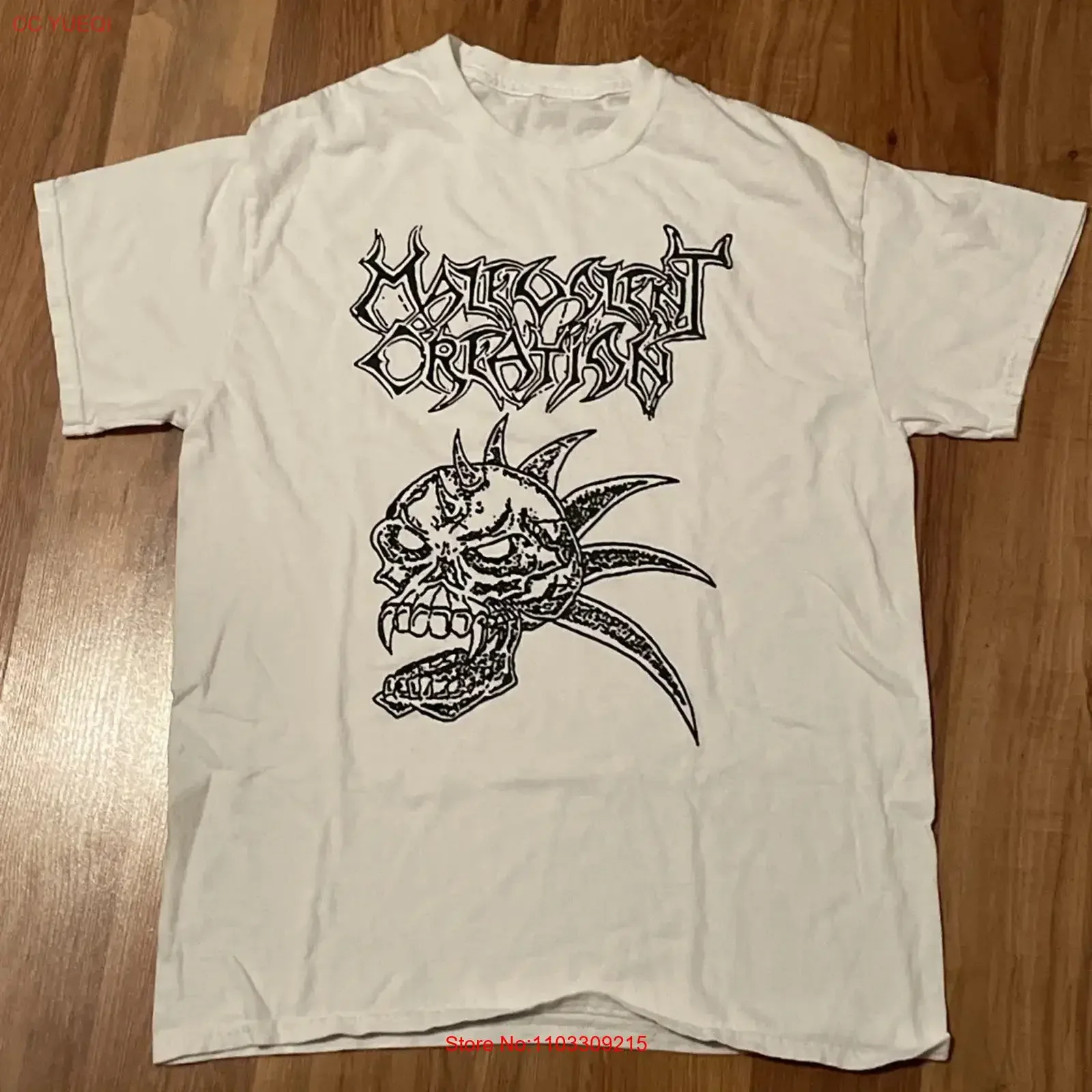 Фото Футболка Malevolent Creation, средний размер, винтажная, с эффектом потертости, удобная, универсальная, для повседневной носки, слегка мягкая, унисекс, в стиле стритвир. №1