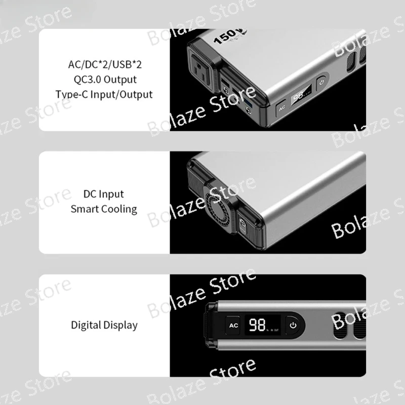 Портативная электростанция 150 Вт Солнечный генератор источник питания для