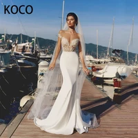 macdugal wedding dress 2022 sexy illusion o neck beach mermaid bride gowns backless sequined vestido de novia civil custom made