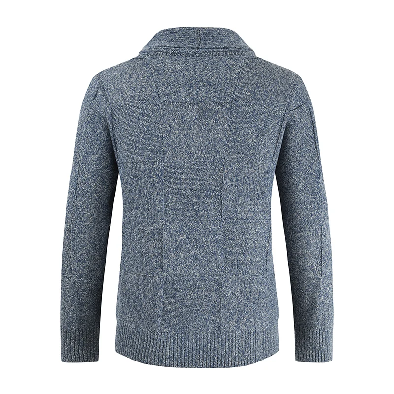 2023 Men's Autumn and Winter New Style Personalized Casual Polo Sweater Pure Color Simple Fashion Cardigan Casual Knitwear Full