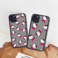 hello kitty my melody phone case for iphone 13 12 11 pro max mini xs 8 7 plus x se 2020 xr matte transparent cover