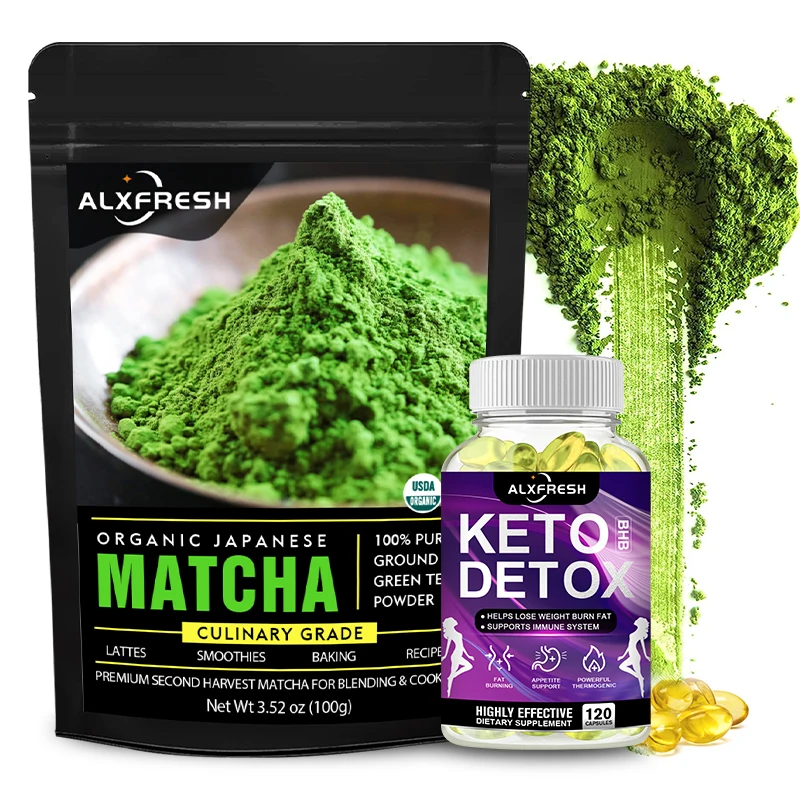 

Natural Keto Matcha Green Tea Slimming for Fat Burner Lose Weight Detox Suppress Appetite Ketogenic Diet Booster Metabolism