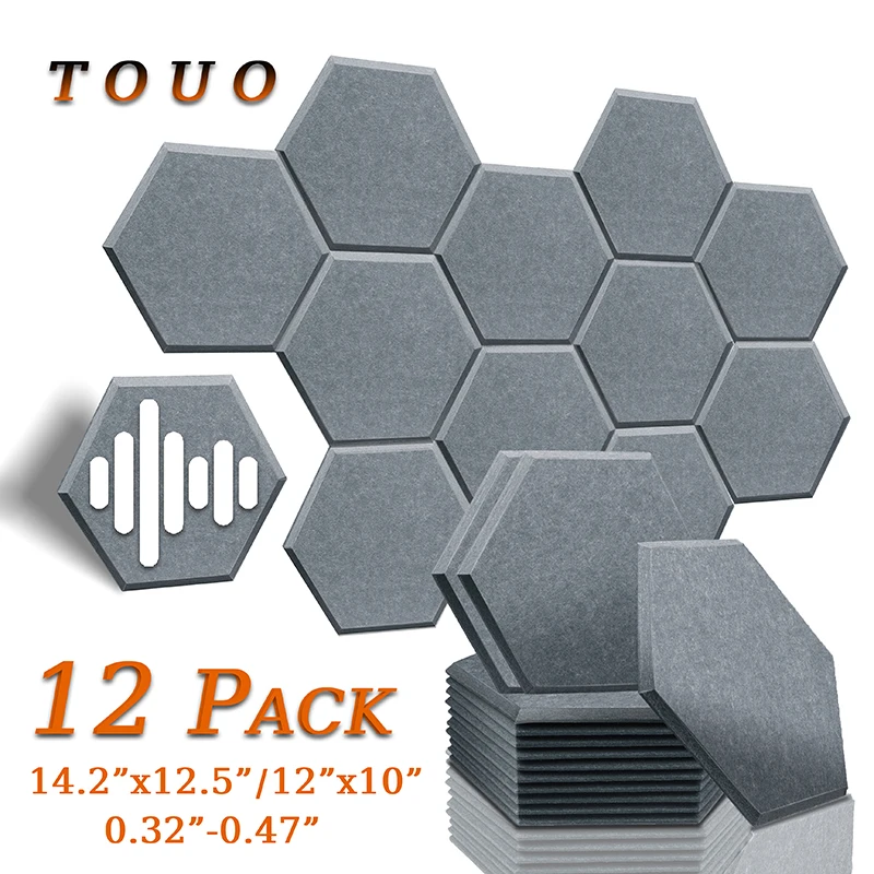 Акустическая панель TOUO высокой плотности 12 шт. звукопоглощающие панели