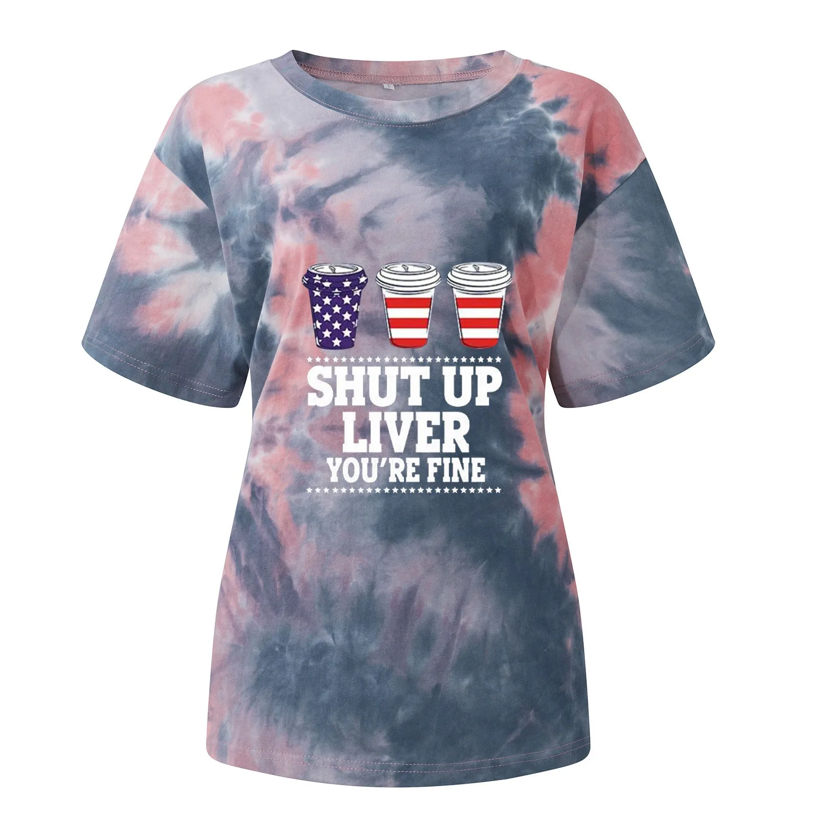 Футболка женская с круглым вырезом и коротким рукавом Повседневная рубашка