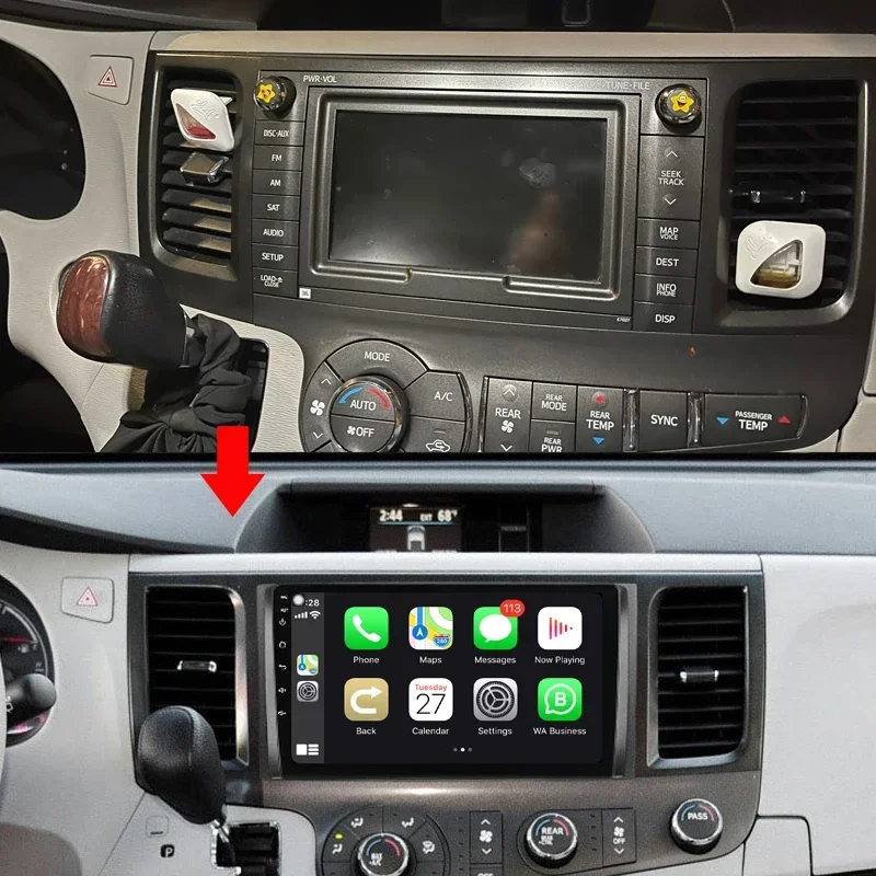 Idoing 9 &quotавтомобильный Android-радио Carplay Midia плеер для Toyota Sienna 3 XL30 2010-2014 GPS-навигация