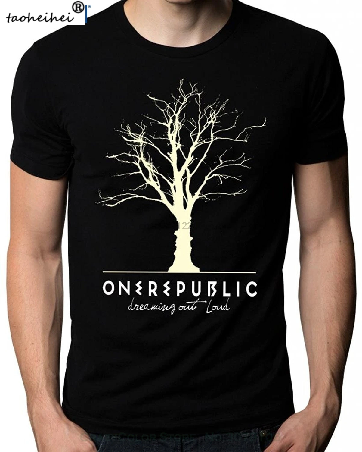 Летняя новая модная черная футболка для прослушивания музыки в одной Республики