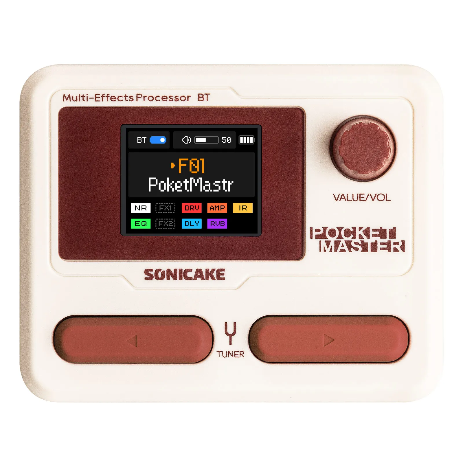Фото Педаль эффектов SONICAKE Pocket Master Brasil (английская версия) для гитары и бас-гитары, 100+ мультиэффектов, управление через приложение, встроенный аккумулятор №4