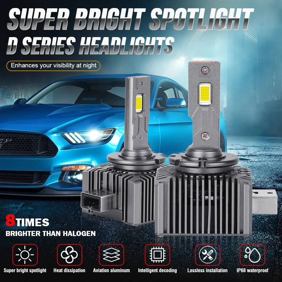 D1S Led Headlight D3S Canbus Bulbs CSP D4S D5S D2S D8S 40000LM 90W Super Bright D1R D4R D2R D3R D Series Car Bulb