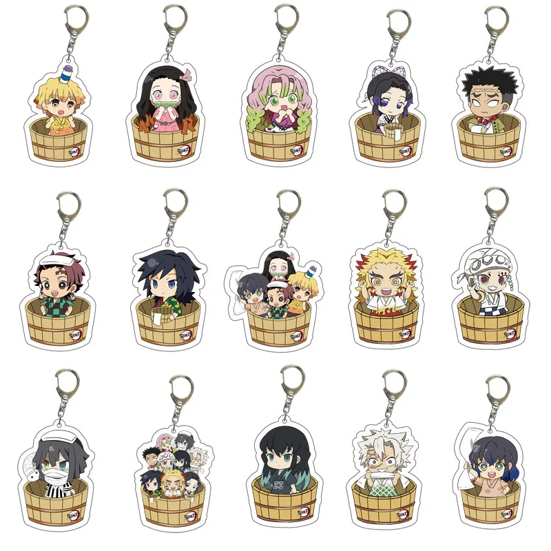 

14 Styles Adorable Demon Slayer Shower Acrylic Key Chain Keyring For Children Gifts