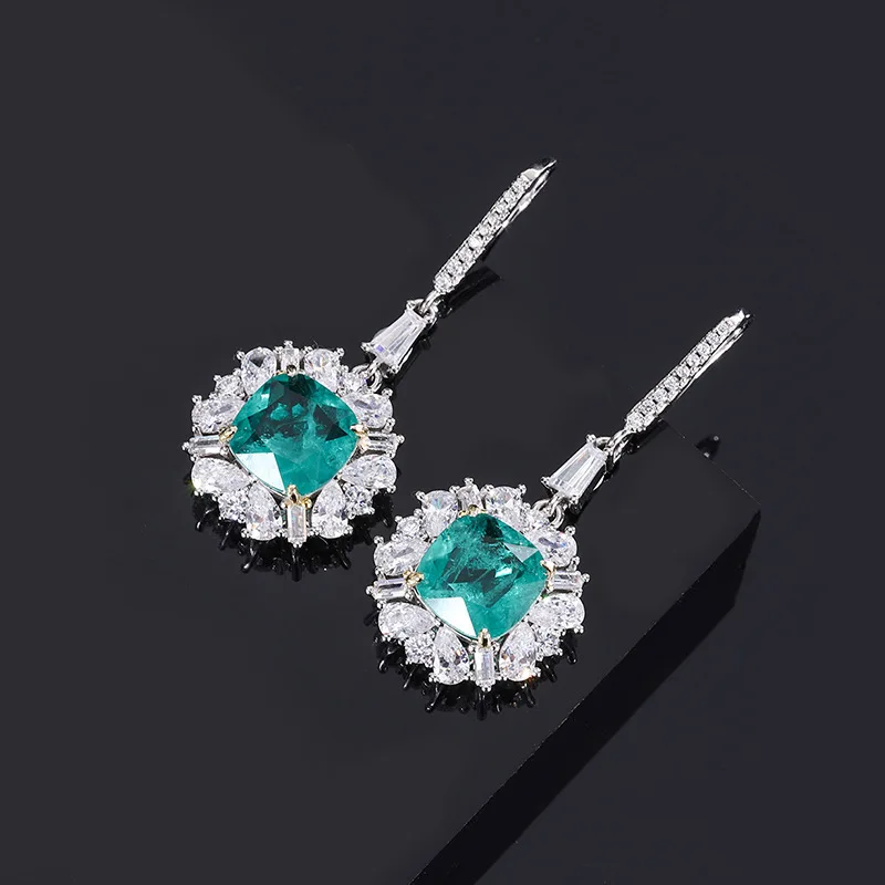 

Женские серьги из серебра 925 пробы, с турмалином, 10 х10 мм