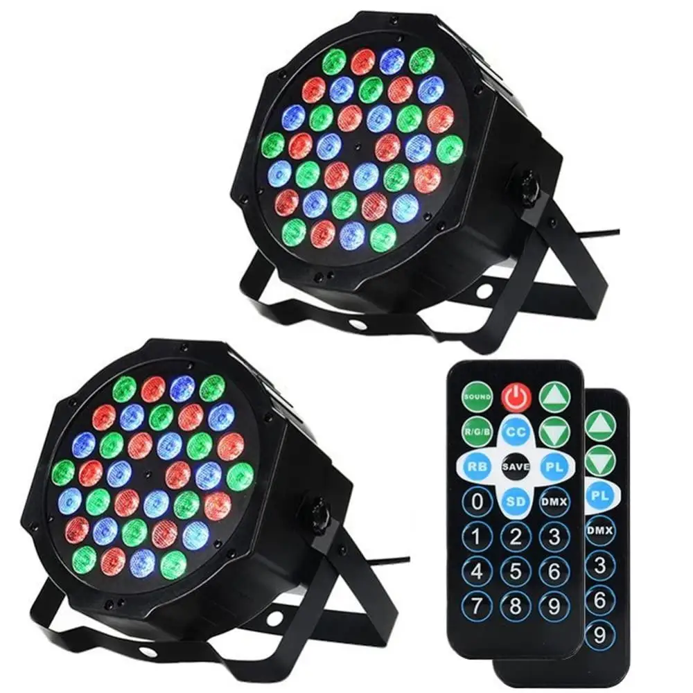 2pcs DJ Lights 36LED Uplighting Lights Stage Lighting Sound Activated Remote and DMX Control for Wedding Party Concert Festival