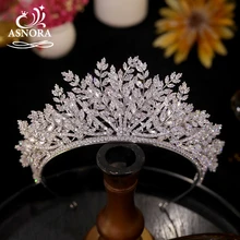 New Crown Made Of Multiple Layers Leaves Wedding Accessories Silver Color Diademas CZ Crystal Tiara For Women Bride Jewelry