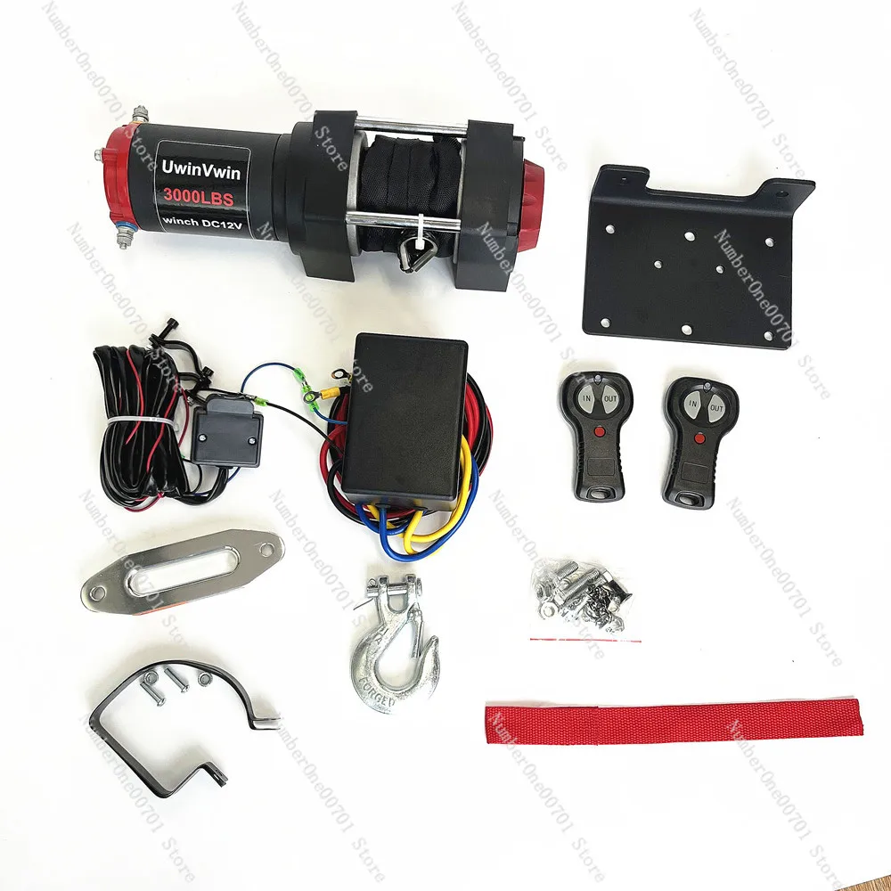 Электрическая лебедка 3000 фунтов электрическая из синтетического троса 12 В для