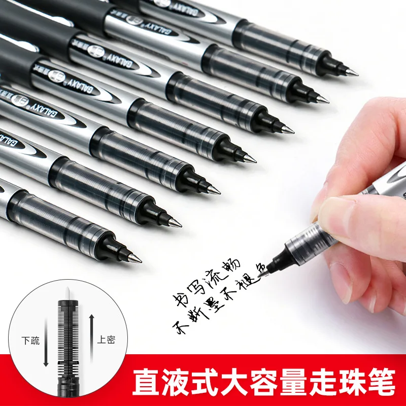 

12Pcs/box Straight Liquid Plastic Ball-point Pen Gel 0.5mm Office Student Water-based Pen Exam Carbon Signature Gel Pen