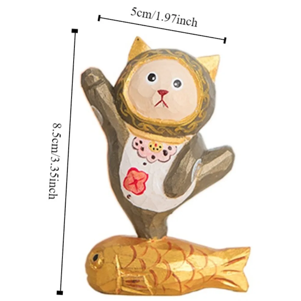 Деревянная фигурки кошки YOUSHITOP
