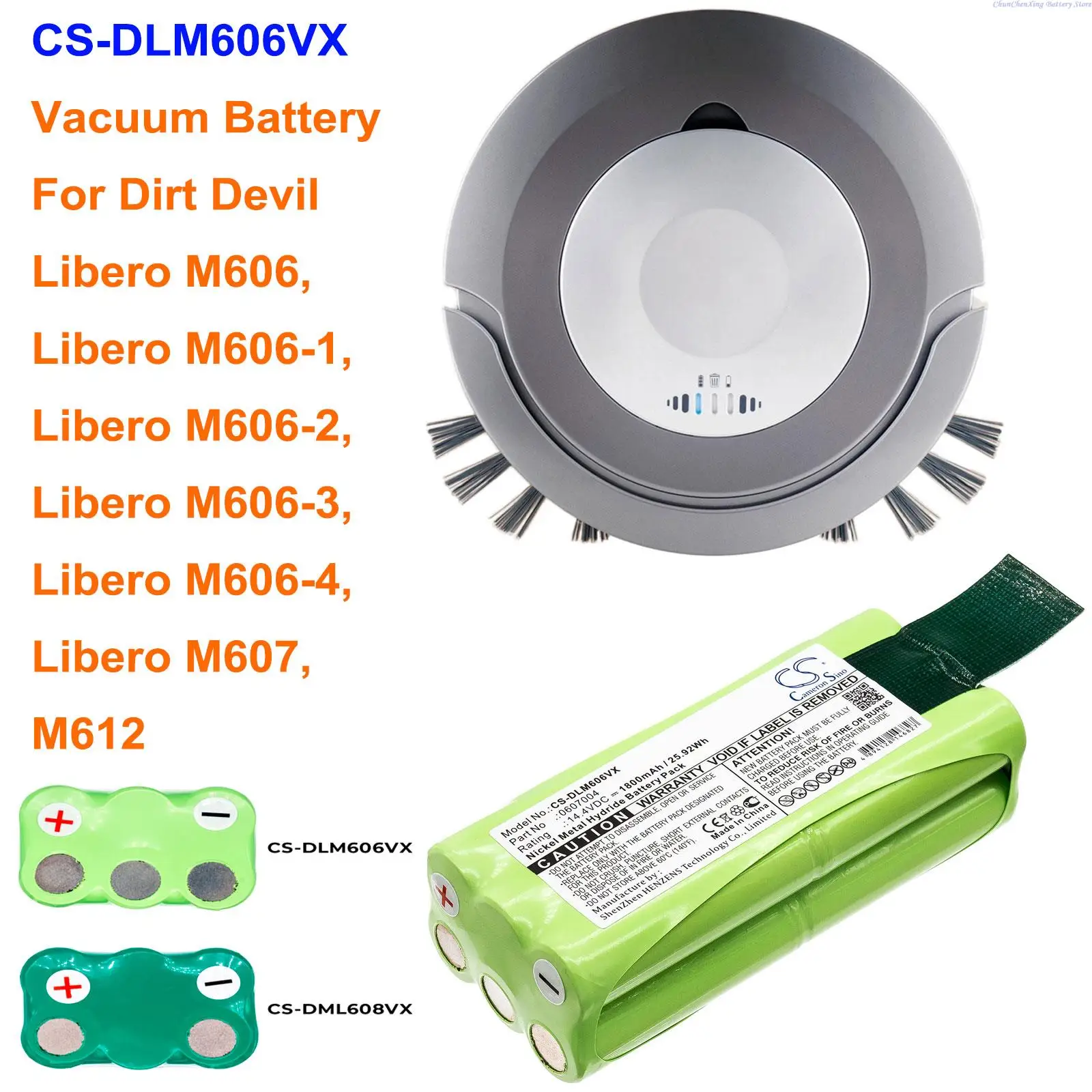 

Вакуумная батарея OrangeYu 1800 мАч для внедорожника Libero M606