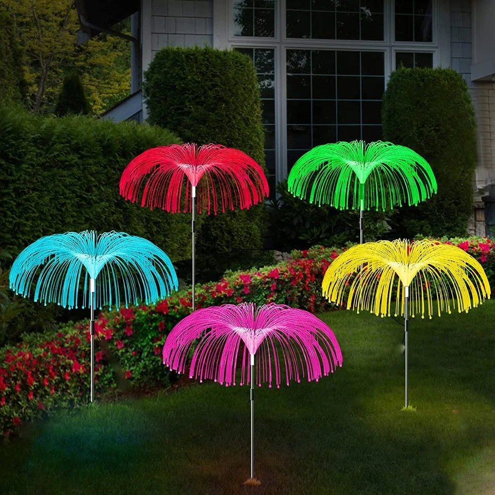 

Solar Garden Lights Outdoor Waterproof Fiber Optic Jellyfish Lawn Lights Outdoor Patio Villa Yard Decor