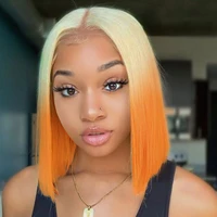 oraine synthetic middle parting lace wigs for women lolita orange ginger 613 afro short women wig straight hair cosplay anime