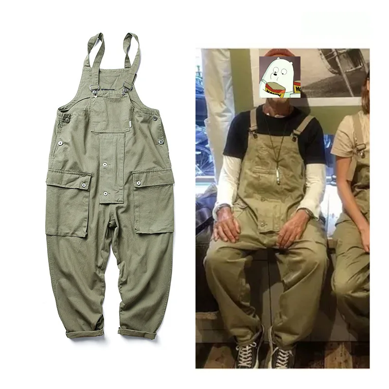 

New Tools Workwear Multi-Pocket Overalls Men Safari Style Work Bib Trousers Men's Worker Cargo Pants Multifunctional Coveralls