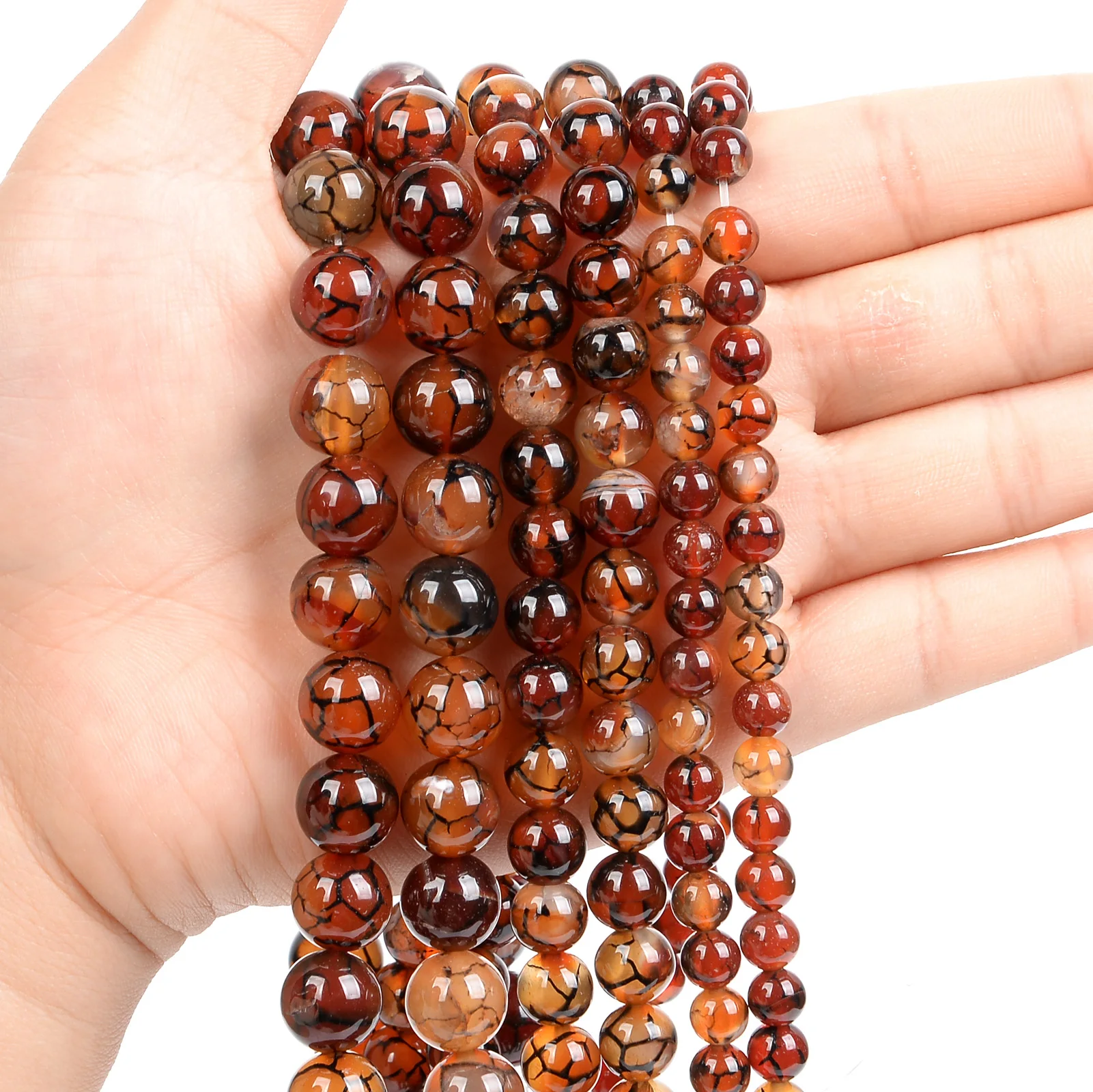 

Красный, черный, вены дракона, агат, бусины-разделители россыпью, бриллианты ручной работы для изготовления ювелирных изделий, браслетов, ож...