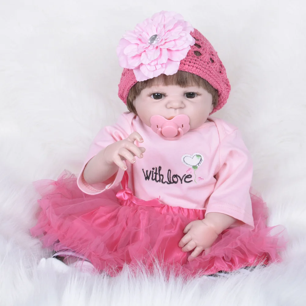 

Full Silicone Vinyl Reborn Baby Doll Realistic Girl Babies Dolls 23 Inch 58 Cm Lifelike Princess Kids Toy Children Birthday Gift