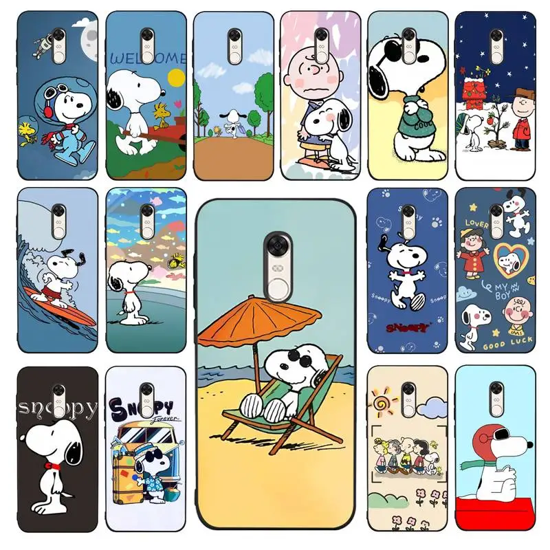 

BANDAI Cute Snoopy Dog Phone Case for Redmi 5 6 7 8 9 A 5plus K20 4X 6 cover